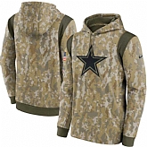 Men's Dallas Cowboys Nike Camo 2021 Salute To Service Therma Performance Pullover Hoodie,baseball caps,new era cap wholesale,wholesale hats